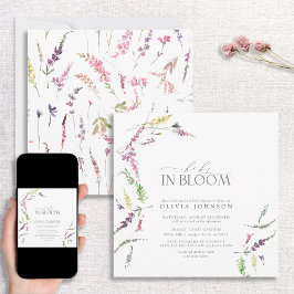 Pastel Baby i Blommigten Baby Shower för bloomskri Inbjudningar