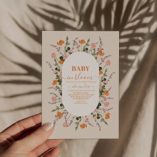 Pastel Baby i Blommigten Baby Shower för bloomskri Inbjudningar