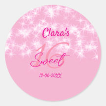 Pastel baby rosa söt 16 födelsedag lägg till namn 