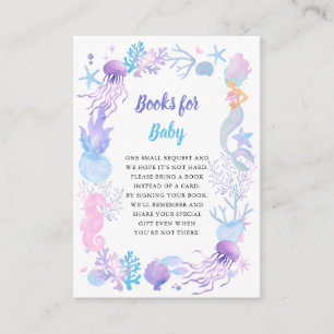 Pastel Baby Shower för liten Sjöjungfru Bokar fö Tilläggskort