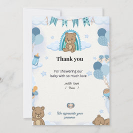 Pastel Baby Shower Thank You Card Tack Kort