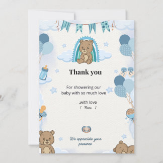 Pastel Baby Shower Thank You Card Tack Kort