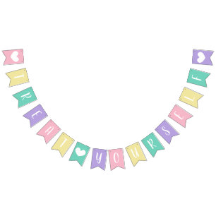Pastel Baby Shower Treat Yourself Dessert Bord Vimplar