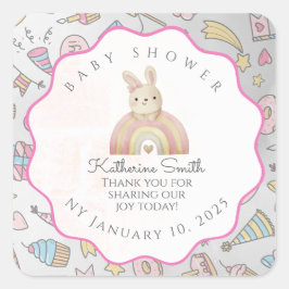  Pastel Baby Stickers: Adorable Icons, Editable Fyrkantigt Klistermärke