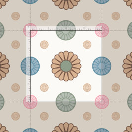 Pastel Babyloniskt inspirerat Blommönster Tyg