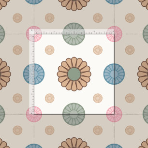 Pastel Babyloniskt inspirerat Blommönster Tyg