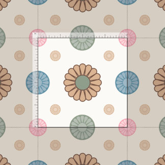 Pastel Babyloniskt inspirerat Blommönster Tyg