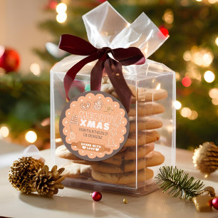 Pastel Baking Festive Cookie God jul Runt Klistermärke