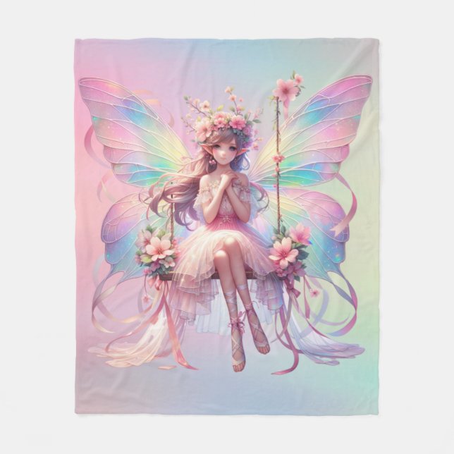 Pastel Ballerina Fairy Princess Girls Fleecefilt (Framsidan)