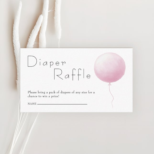 Pastel Balloon Baby Girl Shower Diaper Raffle  Tilläggskort (Skapare uppladdad)