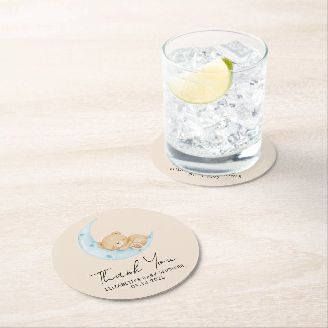 Pastel Balloon Baby Shower Underlägg Papper Rund (Insitu)