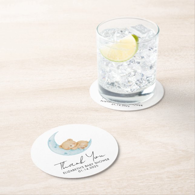 Pastel Balloon Baby Shower Underlägg Papper Rund (Insitu)