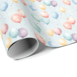 Pastel Balloon Nursery Pattern, Soft Rainbow Boys  Presentpapper
