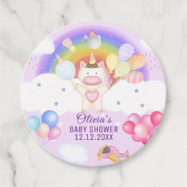 Pastel Balloon Unicorn Rainbow Shower Gåvor Etiketter