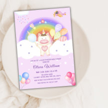 Pastel Balloon Unicorn Rainbow Shower