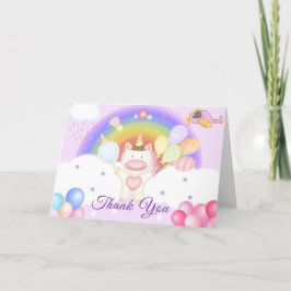 Pastel Balloon Unicorn Rainbow Shower Tack Kort