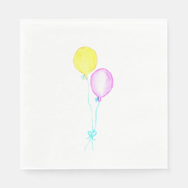 Pastel Balloons Napkins Pappersservett (Framsidan)