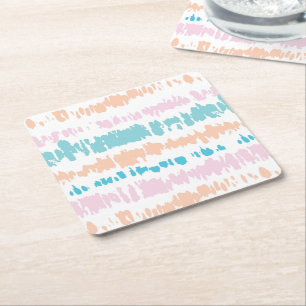 Pastel Batik Mönster Underlägg Papper Kvadrat