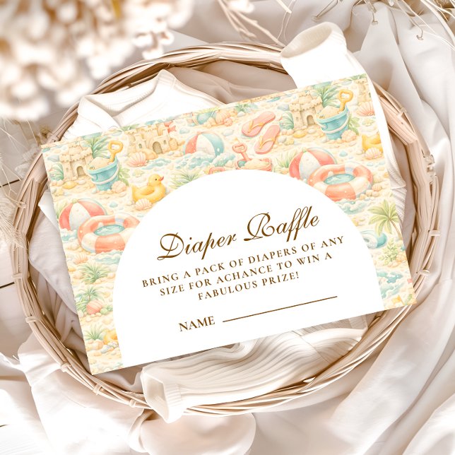Pastel Beach Animals  Diapper Raffle Tilläggskort (Skapare uppladdad)