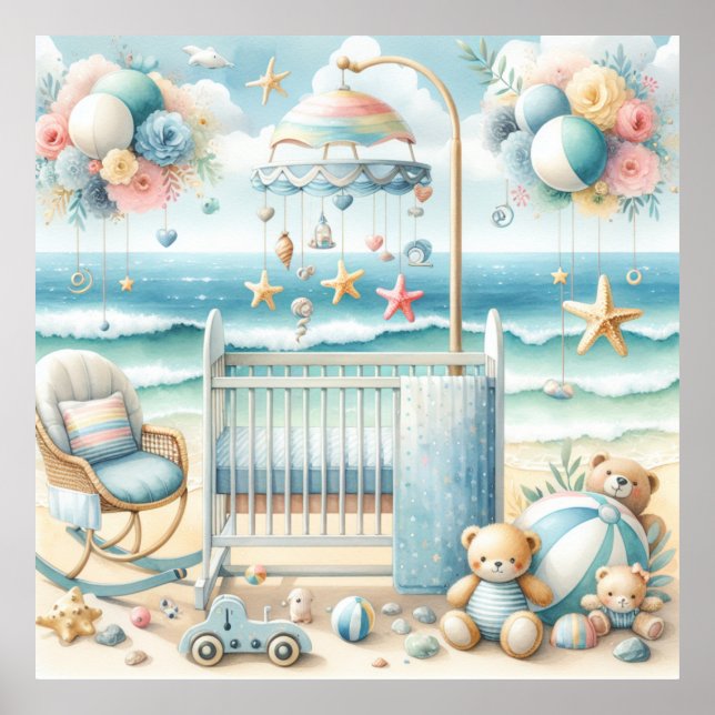 Pastel Beach Nursery Poster (Framsidan)