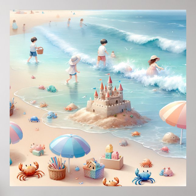 Pastel Beach Plantskolan Affisch (Framsidan)