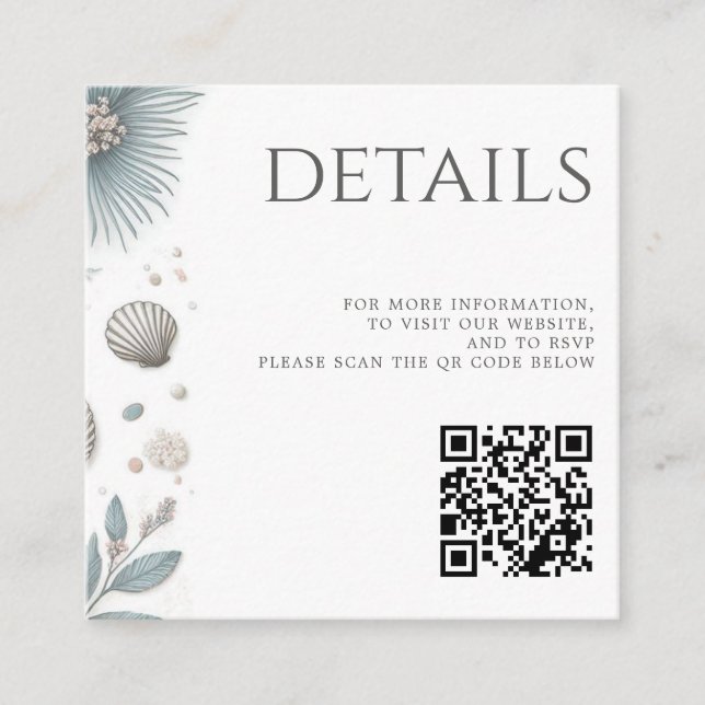 Pastel Beach QR-kod Tilläggskort (Framsida)