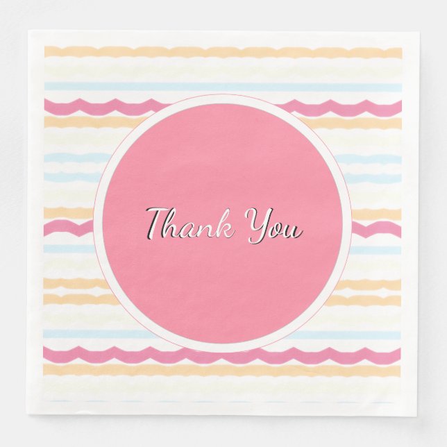 Pastel Beach Wedding Rand Pappersservett (Framsida)