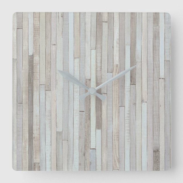 PASTEL BEACH WOOD CLOCK FYRKANTIG KLOCKA (Framsida)