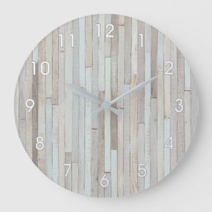 PASTEL BEACH WOOD CLOCK STOR KLOCKA