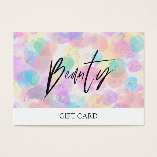 *~* Pastel BEAUTY GIFT CARD Visitkort (Framsidan)
