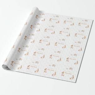 Pastel Beige Cute Illustrative Baby Shower Presentpapper