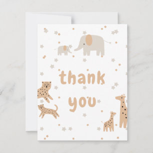 Pastel Beige Cute Illustrative Baby Shower Tack Kort