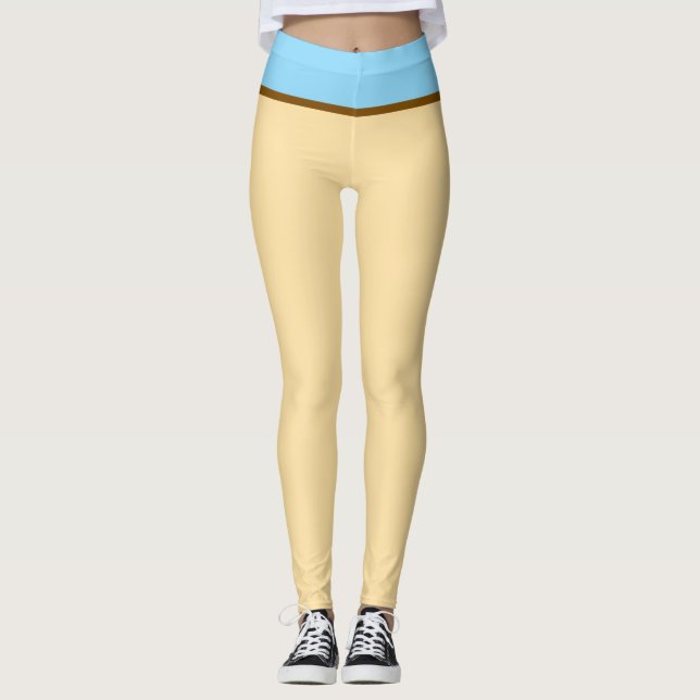 Pastel Beige och Baby blue Leggings (Framsida)
