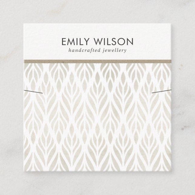 PASTEL BENVIT BLOMMIGT NECKLACE BRACELET VISNING FYRKANTIGT VISITKORT (Framsida)