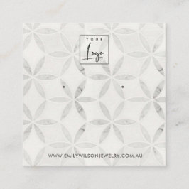 PASTEL BENVIT BLOMMIGT STUD EARRING VISNING CARD FYRKANTIGT VISITKORT