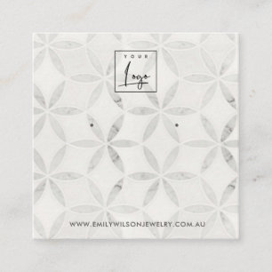 PASTEL BENVIT BLOMMIGT STUD EARRING VISNING CARD FYRKANTIGT VISITKORT