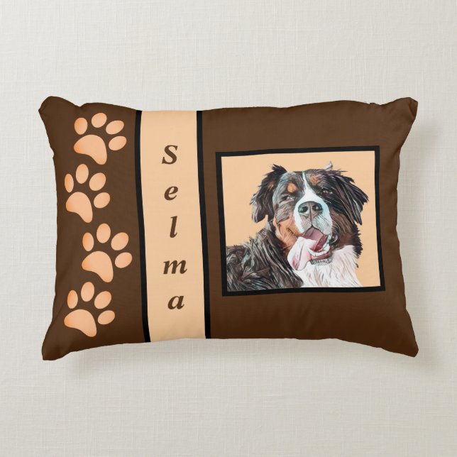 Pastel Bernese Mountain Hund Pillow Prydnadskudde (Framsidan)
