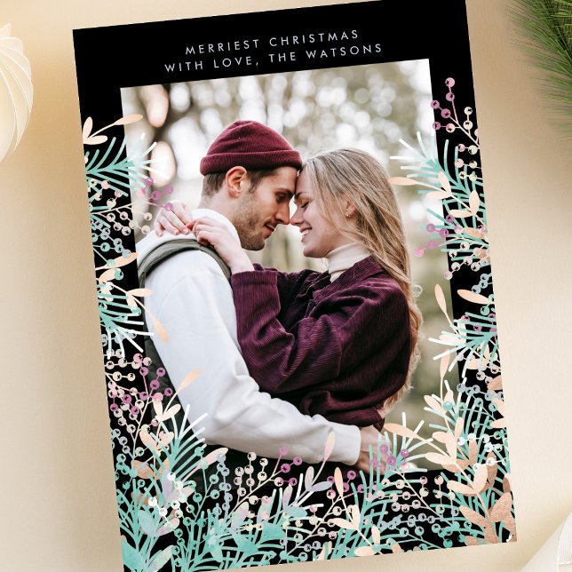 Pastel Berries Helgdag Photo Card Julkort (Skapare uppladdad)