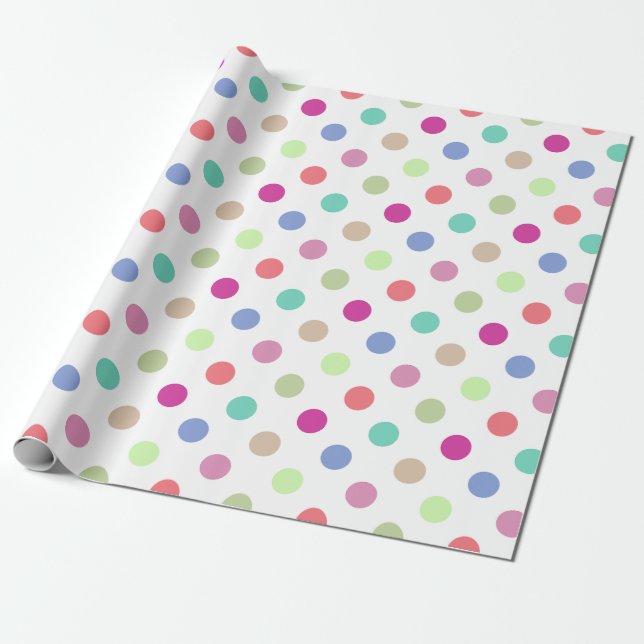 Pastel Big Dot Polka Dot Wrapping Papper Presentpapper (Utrullad)