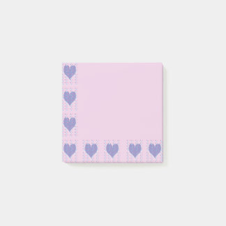 Pastel Big Heart Small Hearts Design Post-it Notes Block