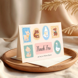 Pastel Bild Ram Woodland Baby Shower Tack Kort