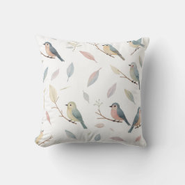 Pastel Birds & Lövs Nature-Inspired Dekorativ kudd Kudde