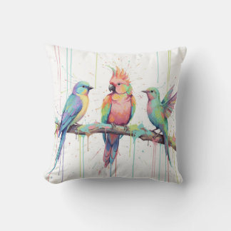 Pastel birds Throw Cushion Kudde