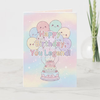 Pastel Birthday Card – Happy Birthday, You Legend! Kort
