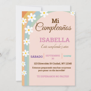 Pastel Birthday Deisy Flower-inbjudan Inbjudningar