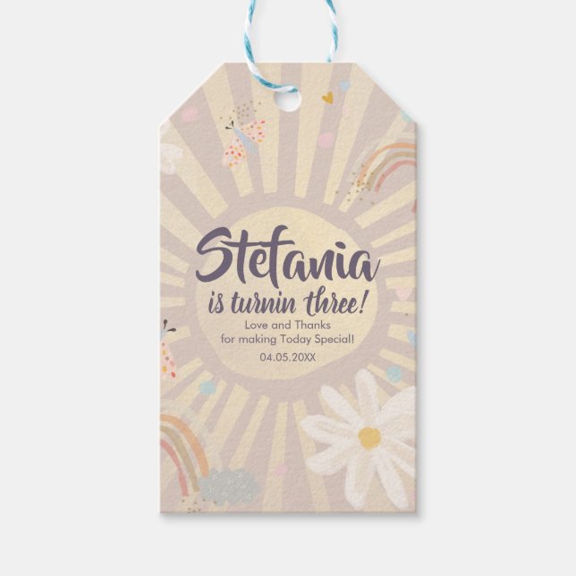 Pastel Birthday Girl Pink Thank You  Presentetikett (Framsidan)