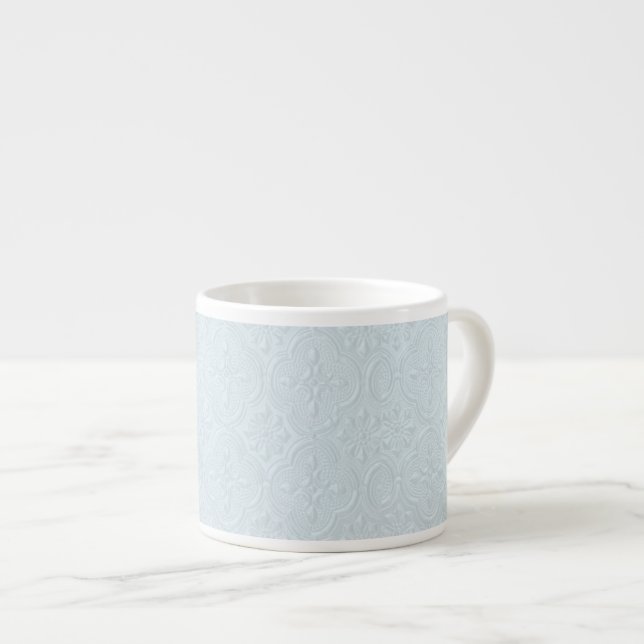 Pastel Blåa blommor Mönster Espressomugg (Framsida höger)