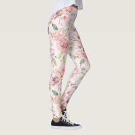 Pastel bläck ro mönster leggings