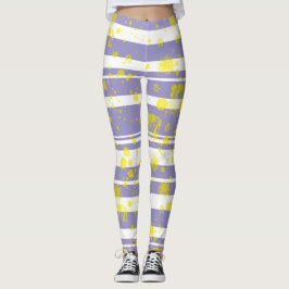 Pastel Blek Lavender Lila Abstrakt Art Leggings