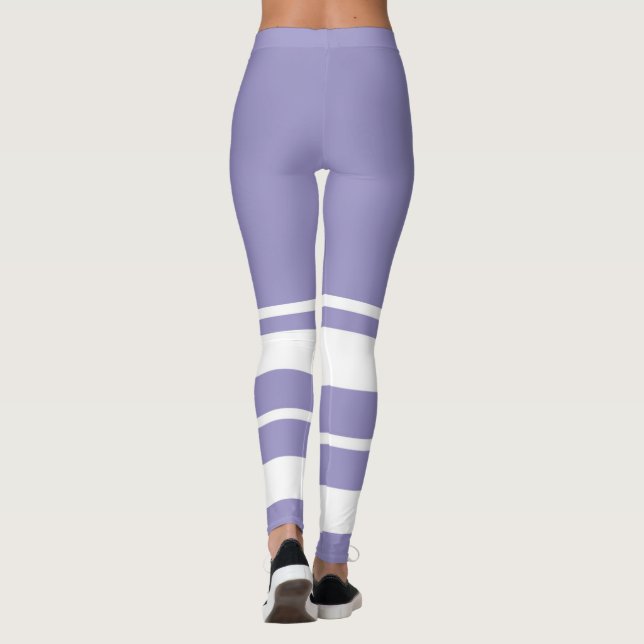 Pastel Blek Lavender Lila Abstrakt Art Leggings (Baksida)